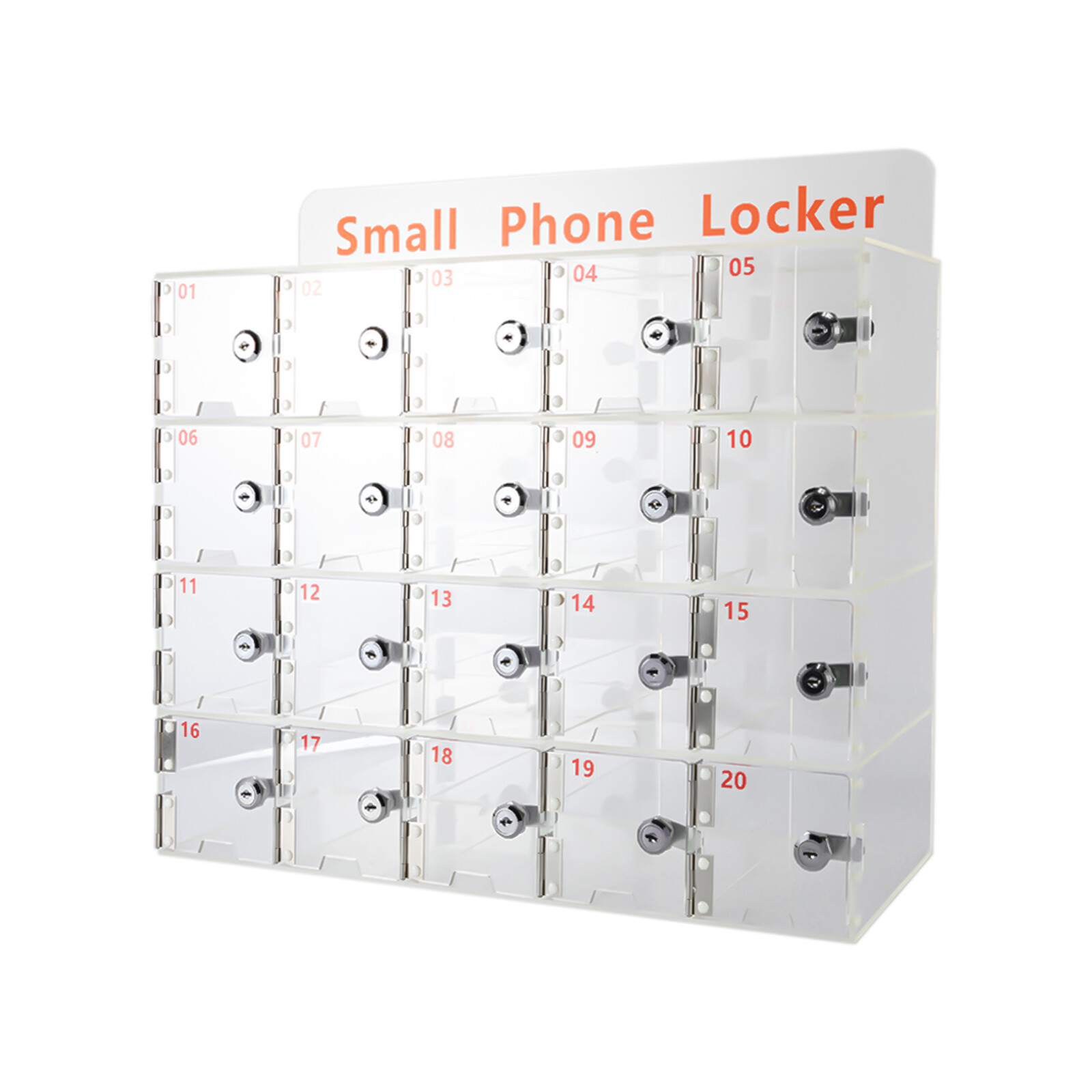 Clear Acrylic Cellphone Locker Rectangular Cell Phone Storage Box with Keys