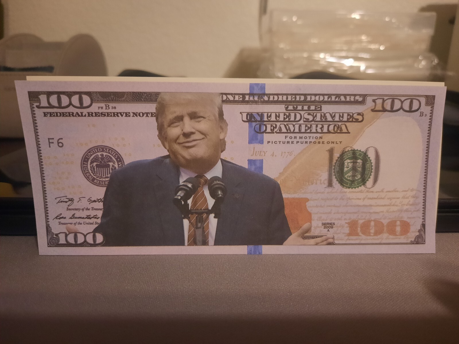 Set Of 4 Donald Trump 2024 & $100 Prank Fake Presidential Bills MAGA USA 45 47