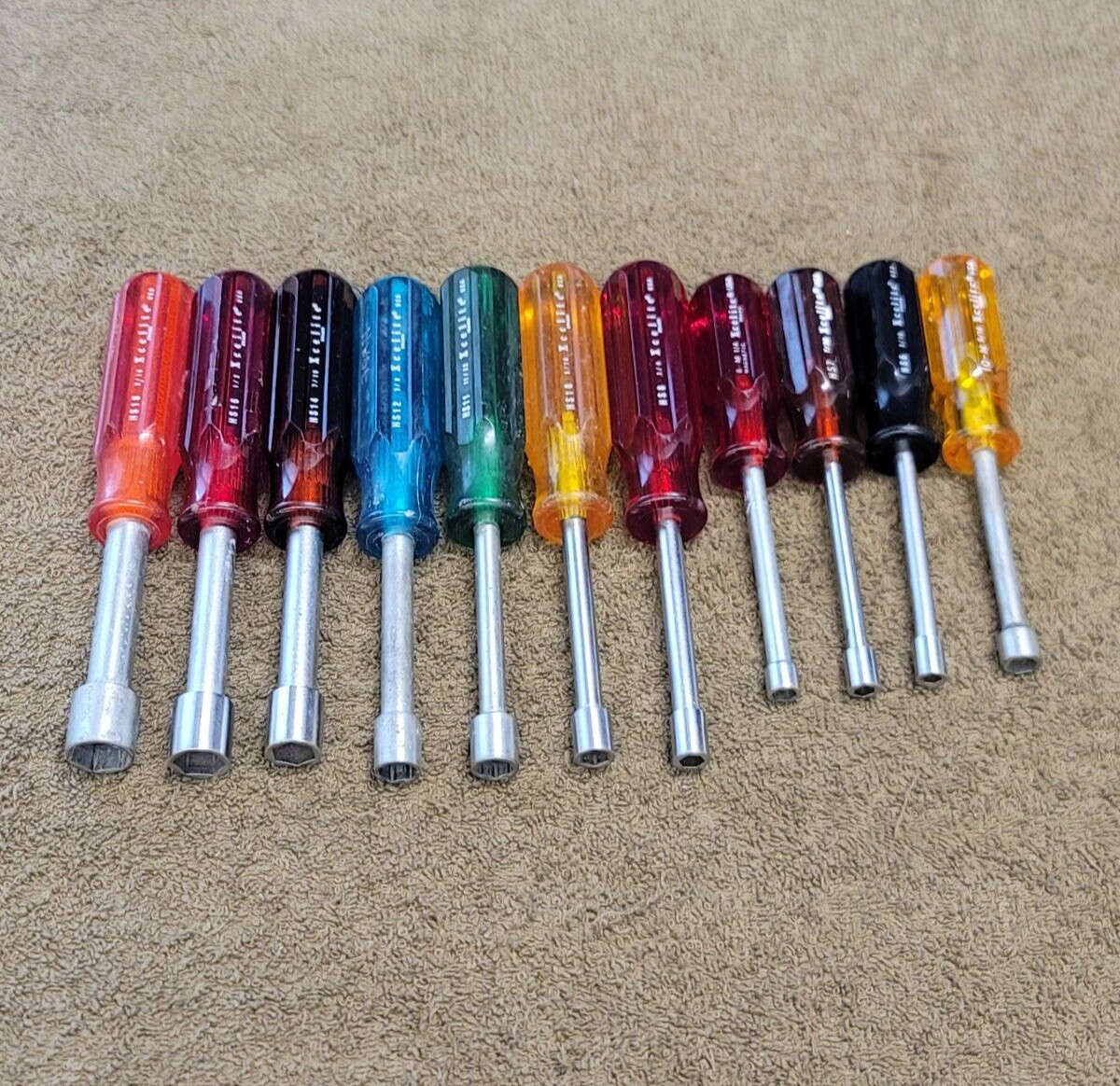Xcelite HS Nutdriver Set Sae 3/16 7/32 1/4 5/16 11/32 3/8 7/16 1/2 9/16" USA