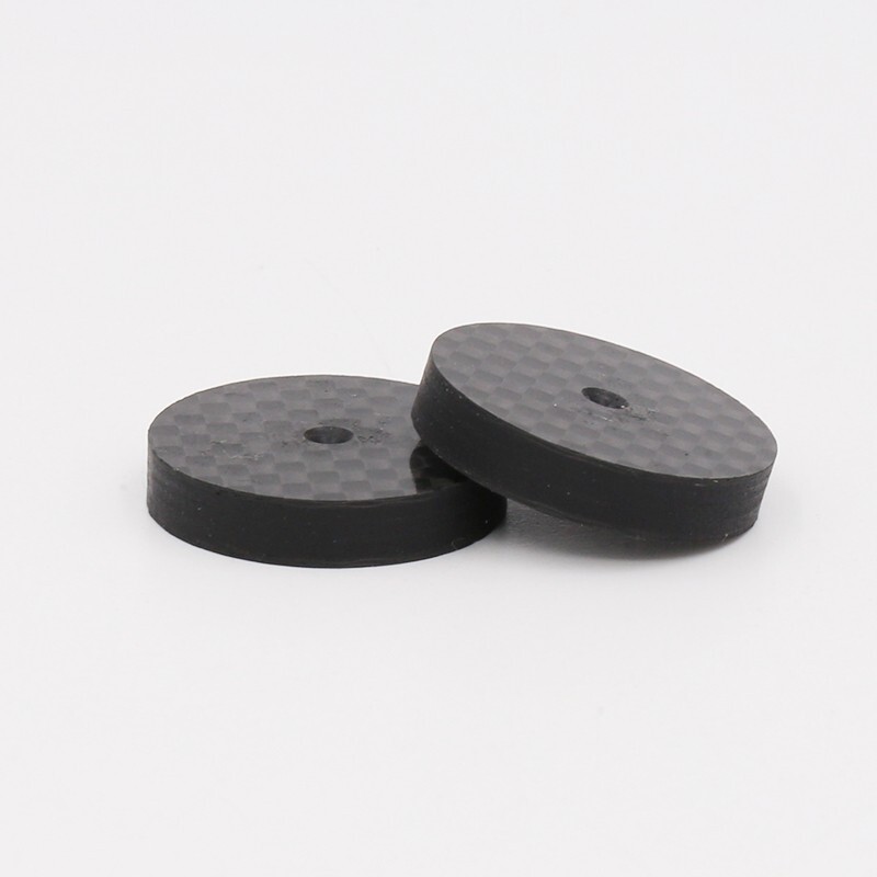 4pcs Black Carbon Fiber Hifi Speaker Isolation 25 x 5mm Spike Base Pad Shoe Feet