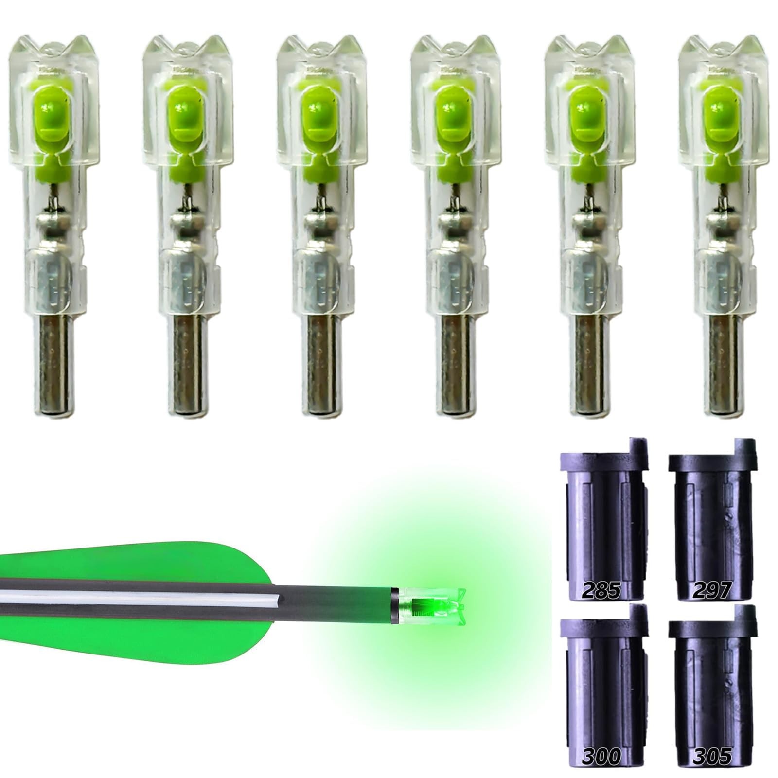 Crossbow Lighted Nocks for Bolts LED Compatibility 6 Pack