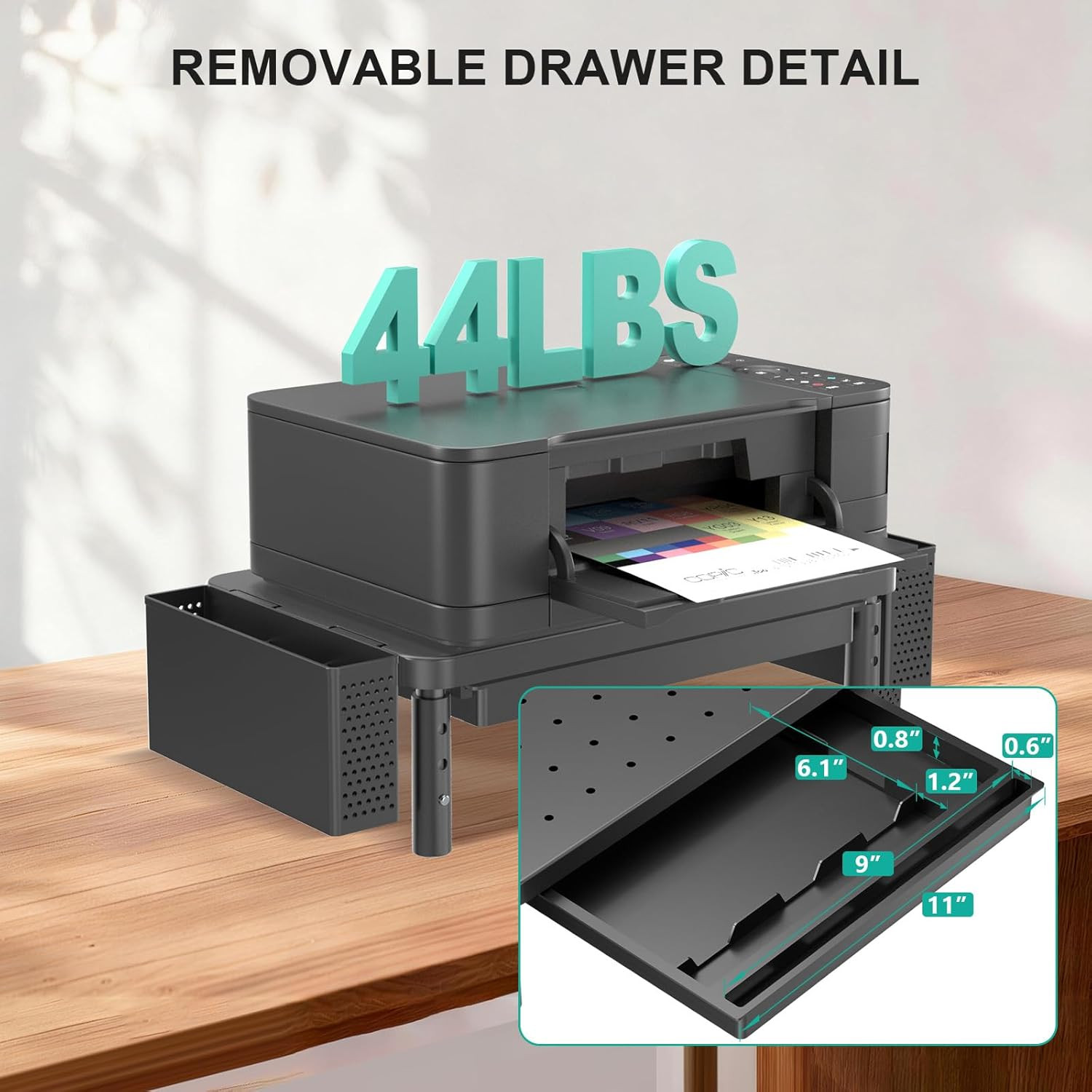 Computer Monitor Stand with Storage, Desk Organizer with Drawer and Pen Holder,