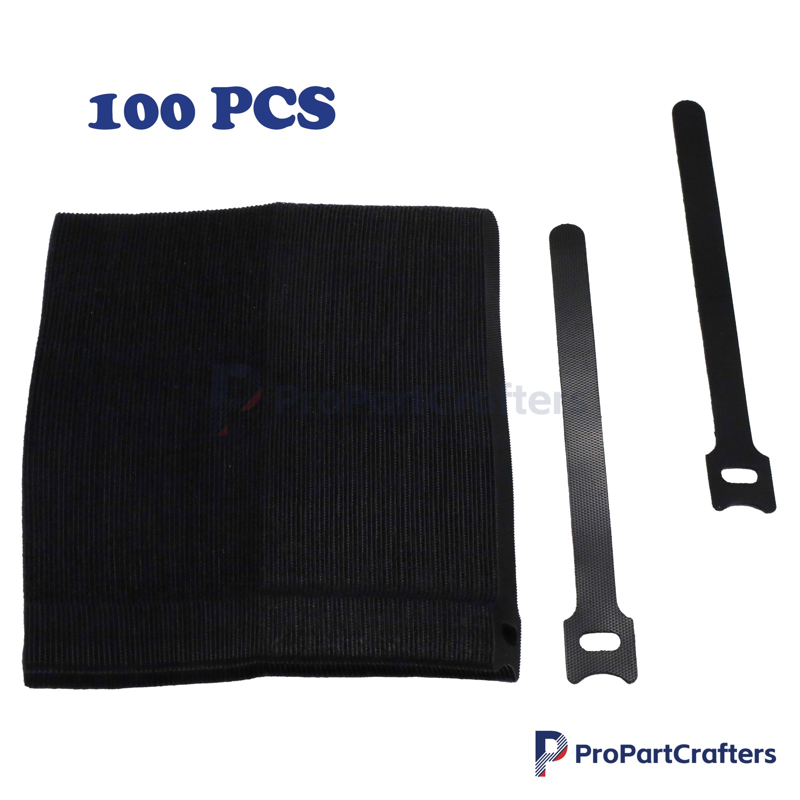 100PCS Reusable Fastening Organizer Cable Straps Black Wire Cord Hook Loop Ties