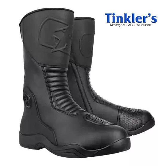 OXFORD TRACKER 2.0 MENS WATERPROOF MOTORCYCLE TOURING BOOTS - BLACK