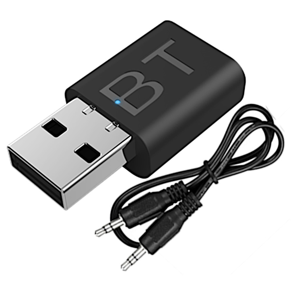 Bluetooth 5.0 Audio Receiver USB 3.5mm AUX Adapter Car TV PC Speaker