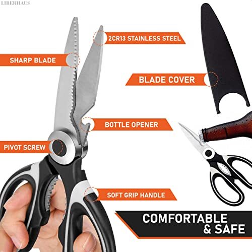 Kitchen Shears Scissors Stainless Heavy Duty Multi-Purpose Meat Cutting, Cutlery