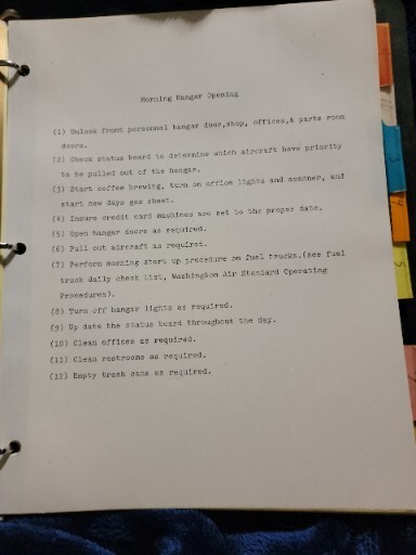 WASHINGTON AIR CO. STANDARD OPERATING PROCEDURES 1986