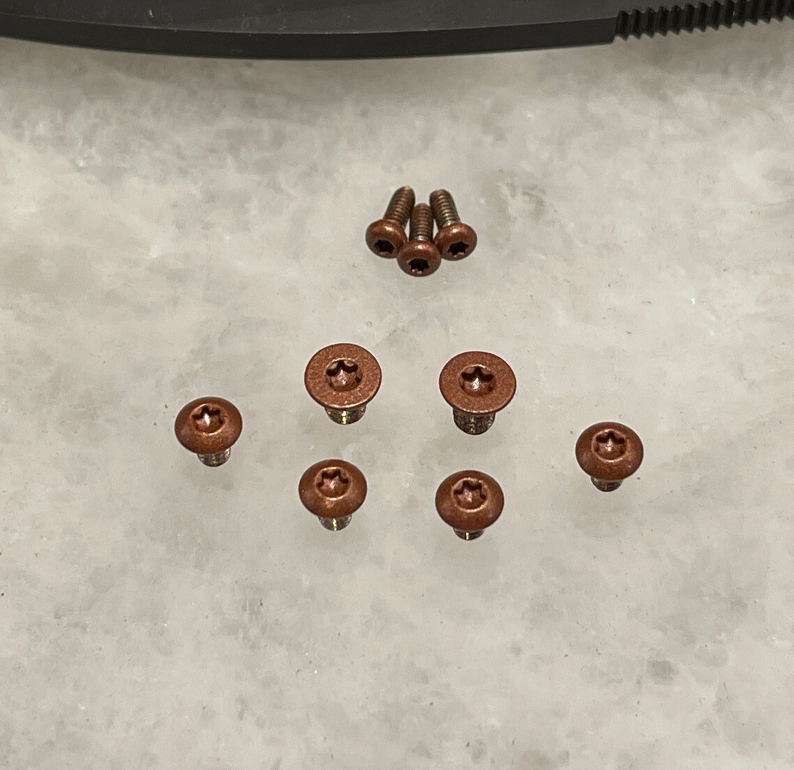 Flat Copper Stainless Screw Set For Spyderco Shaman C223GP C229GPBK Knife 9pcs