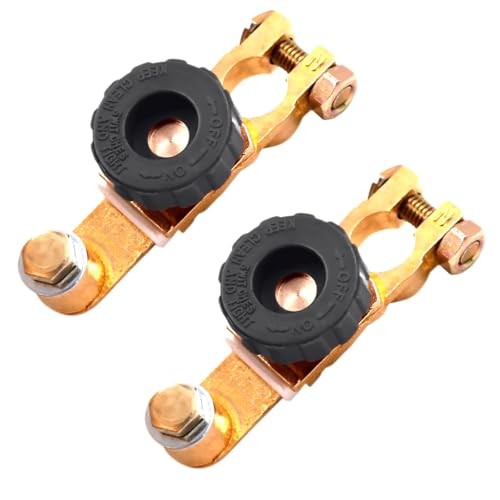 Battery Master Cut Off Switch 12V/24V, Gold Brass, Top Post Design, 2 Pack,