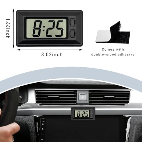 Car Dashboard Digital Clock, Mini Portable Digital Vehicle Electronic Digital