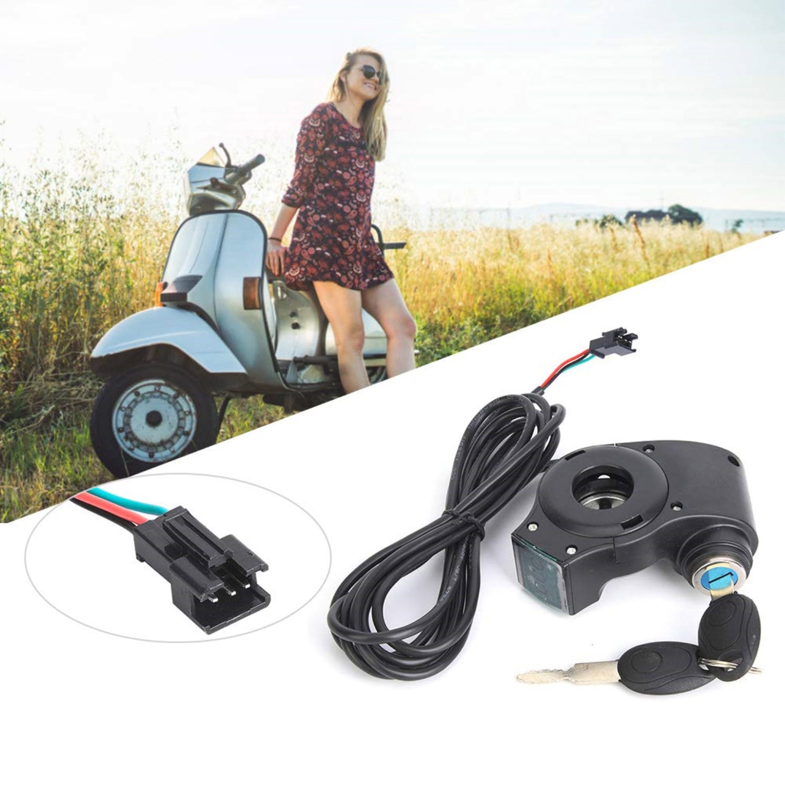 Durable E-Bike Throttle Control Switch Voltage Display Key Lock for Electric