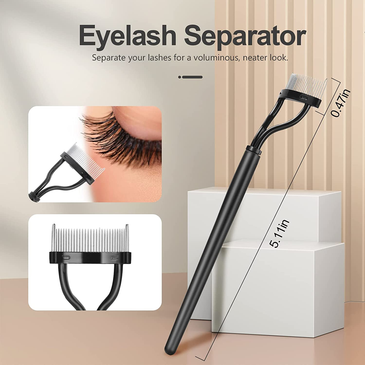Eyebrow Brush Eyelash Separator Brow Comb & Lash Spoolie Professional Eye Makeup