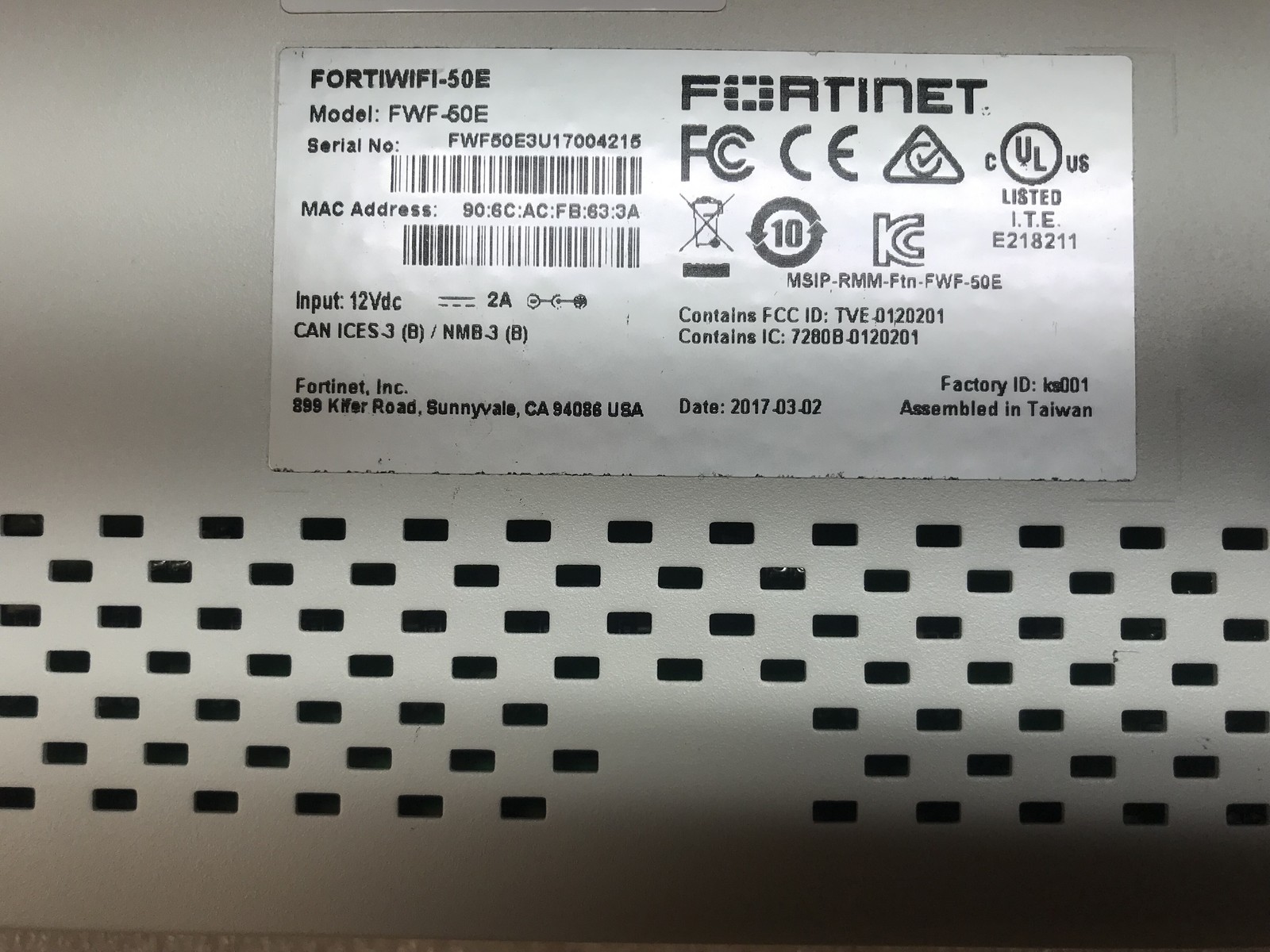 Fortinet FortiWiFi 50E Network Security-Firewall Appliance FWF-50
