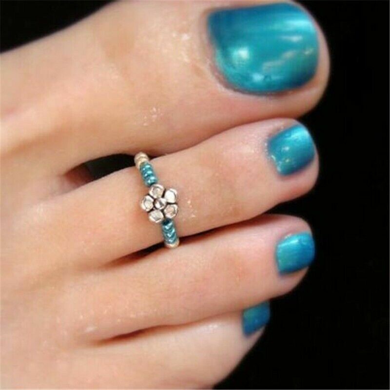 Girl Beach Barefoot Rhinestone Toe Ring Celebrity Women Finger Foot Ring Jewelry