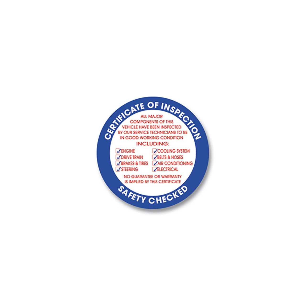 Inspection Sticker, 3" Circle, 100 Per Pack