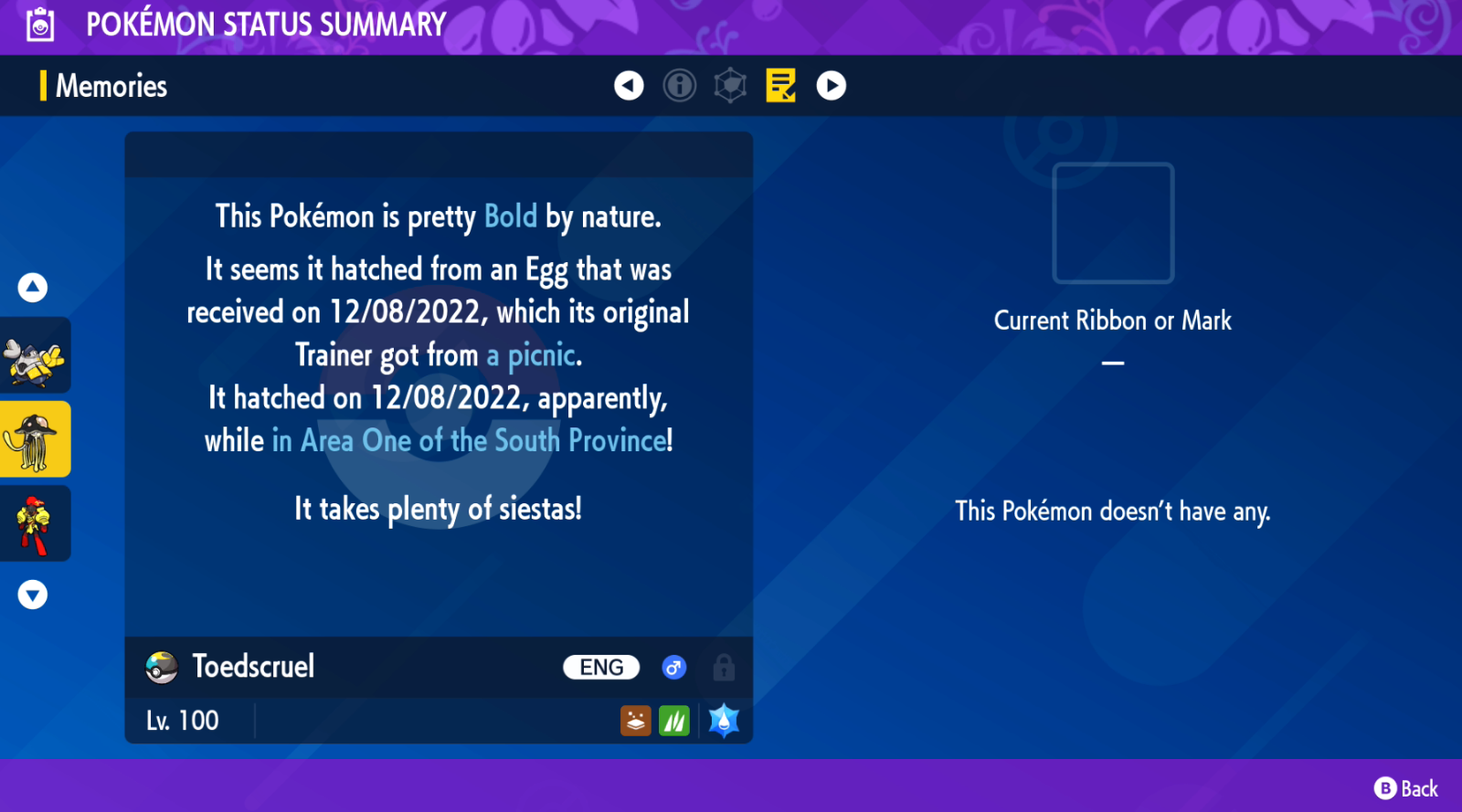 TOEDSCRUEL SHINY 6IV BATTLE READY - Pokemon Scarlet And Violet