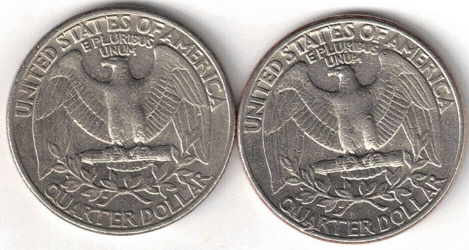 1980-D+P Nice Circulated Two Washington Quarters!