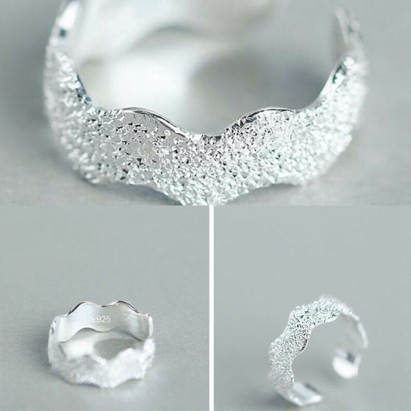 One size 925 Silver Plated Genuine Ring Simplicity Adjustable Fashion