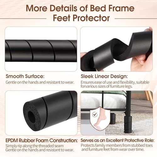 Pack Bed Frame Toe Protectors – Cushioned Corner Guards for Bed Frame Round 4