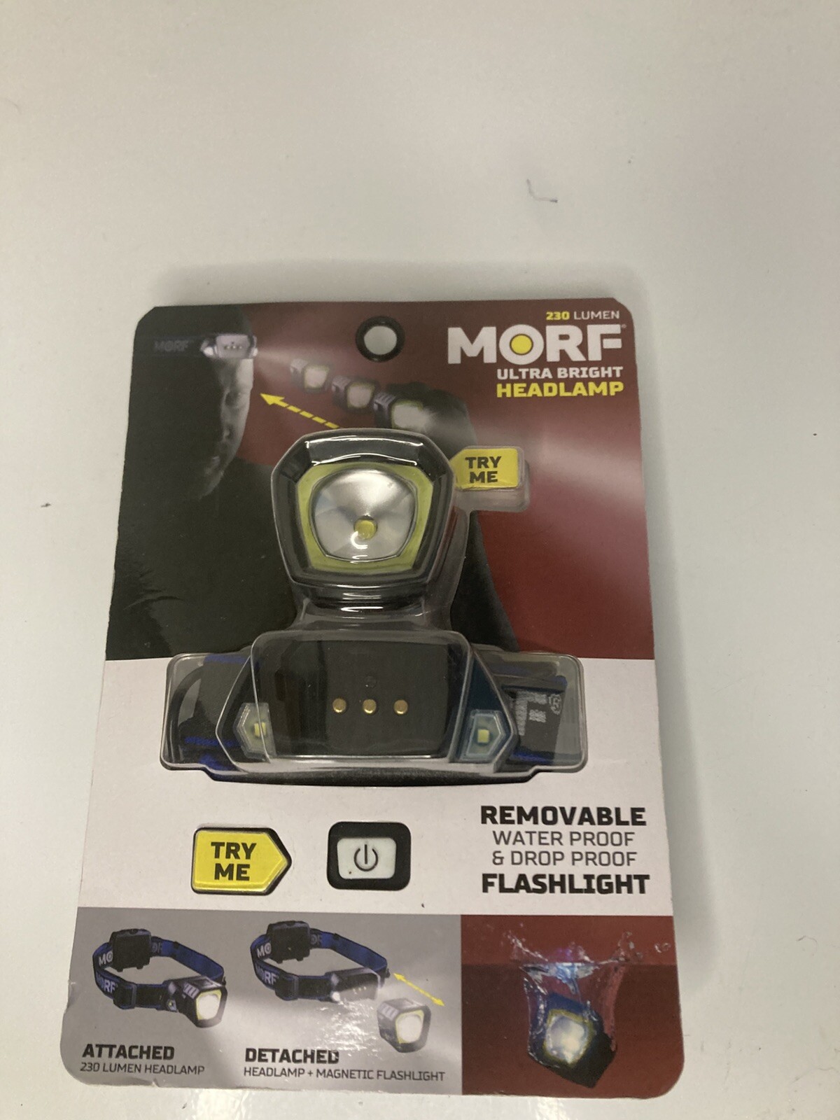 Police Security LED Head Lamp Black AAA Battery MORF 230 lumen