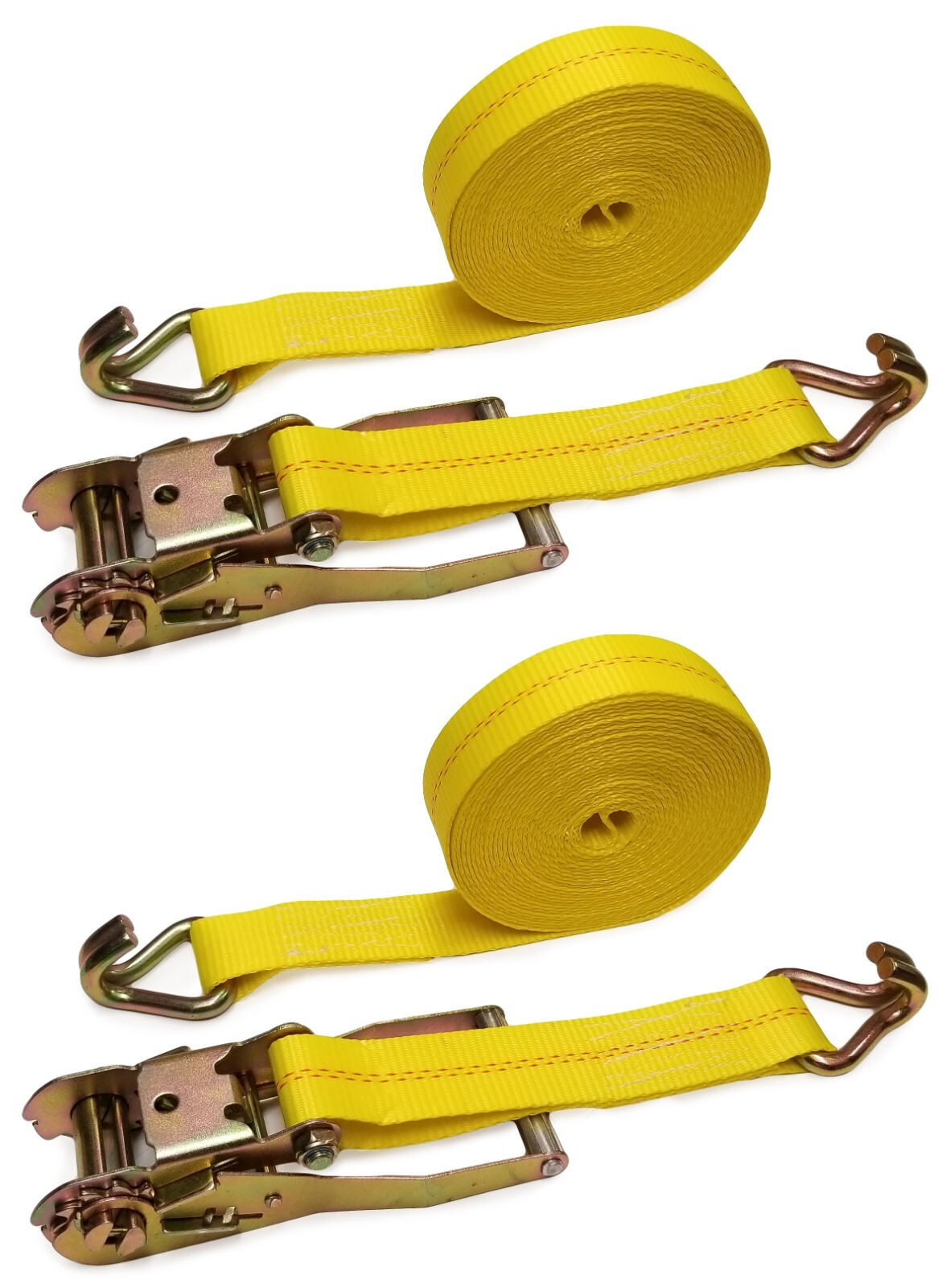 (2 pack) 2" x 30 FT Ratchet Strap Tiedown Assembly w/ Wire Hook, WLL 3333 Lbs