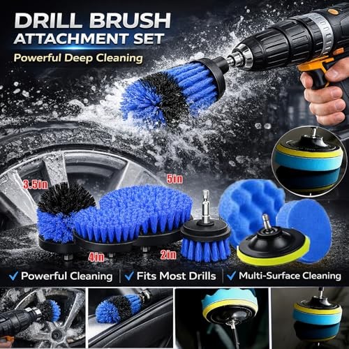 36Pcs Car Detailing Kit, Car Detailing Brush Set, Car Wash Cleaning Kit, Black