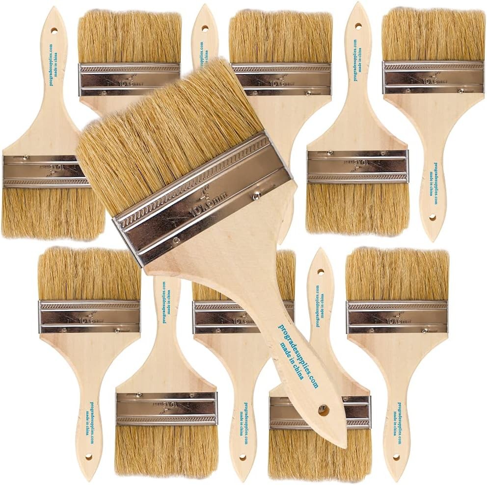 - Chip Paint Brushes - 12 Ea 4 Inch Chip Paint Brush Light Brown