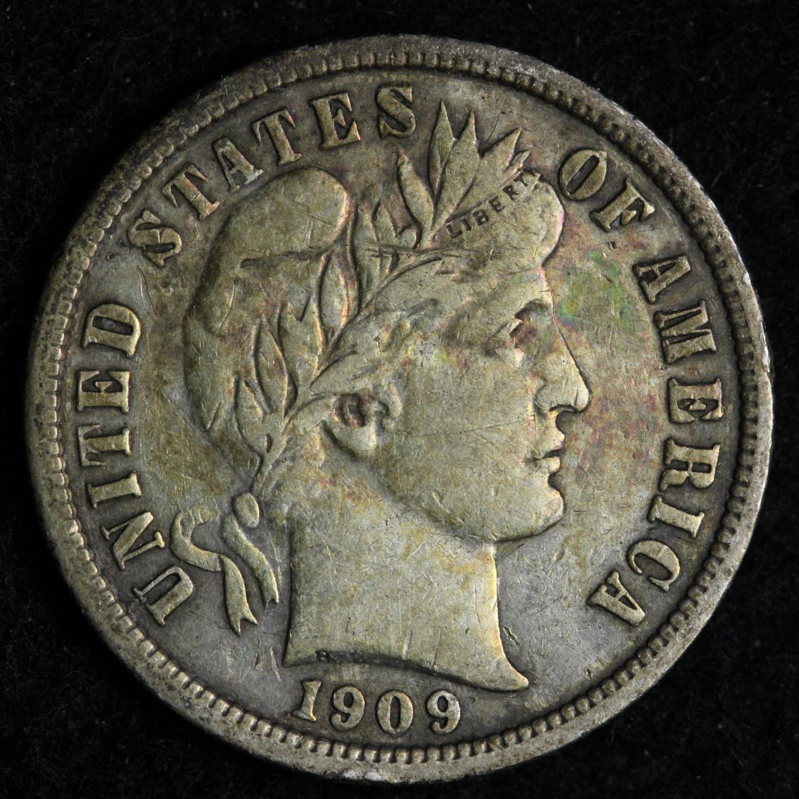 1909 Barber Silver Dime XF E308 QXM
