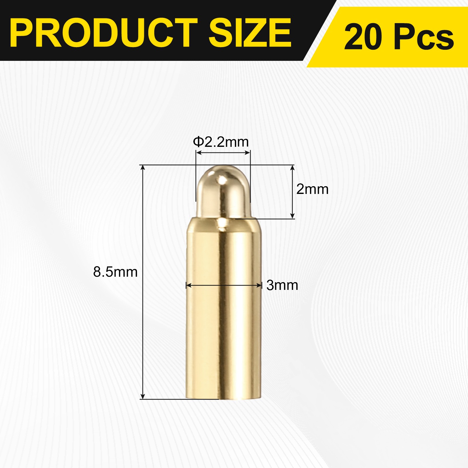 20Pcs 8.5mm Spring Test Probe Pin, Gold Plated Spring Loaded Thimble Pins