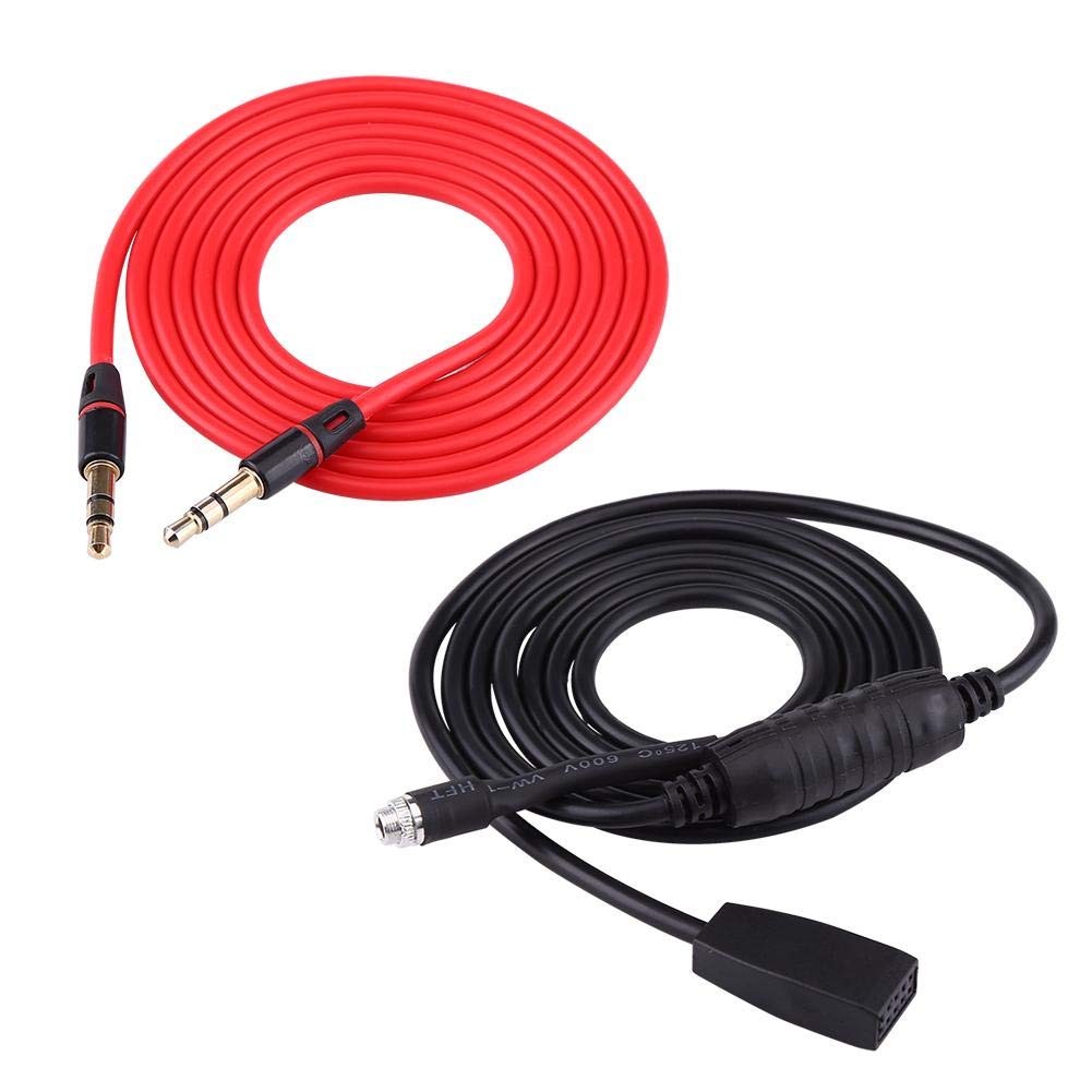 Acouto 3.5mm Aux Stereo Car Auxiliary Input Cable Adapter MP3 Music Black