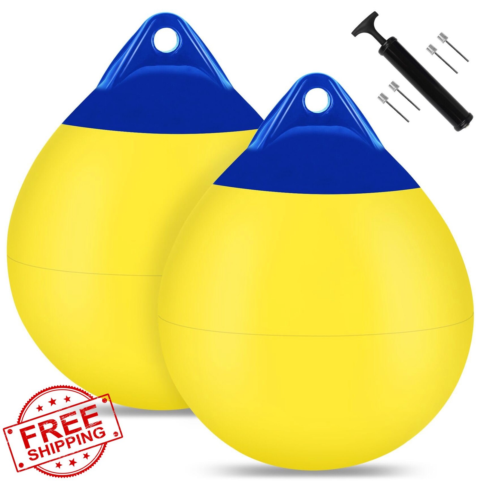 Boat Mooring Buoy 10/12/15" Round Fender Ball Inflatable Dock Bumper