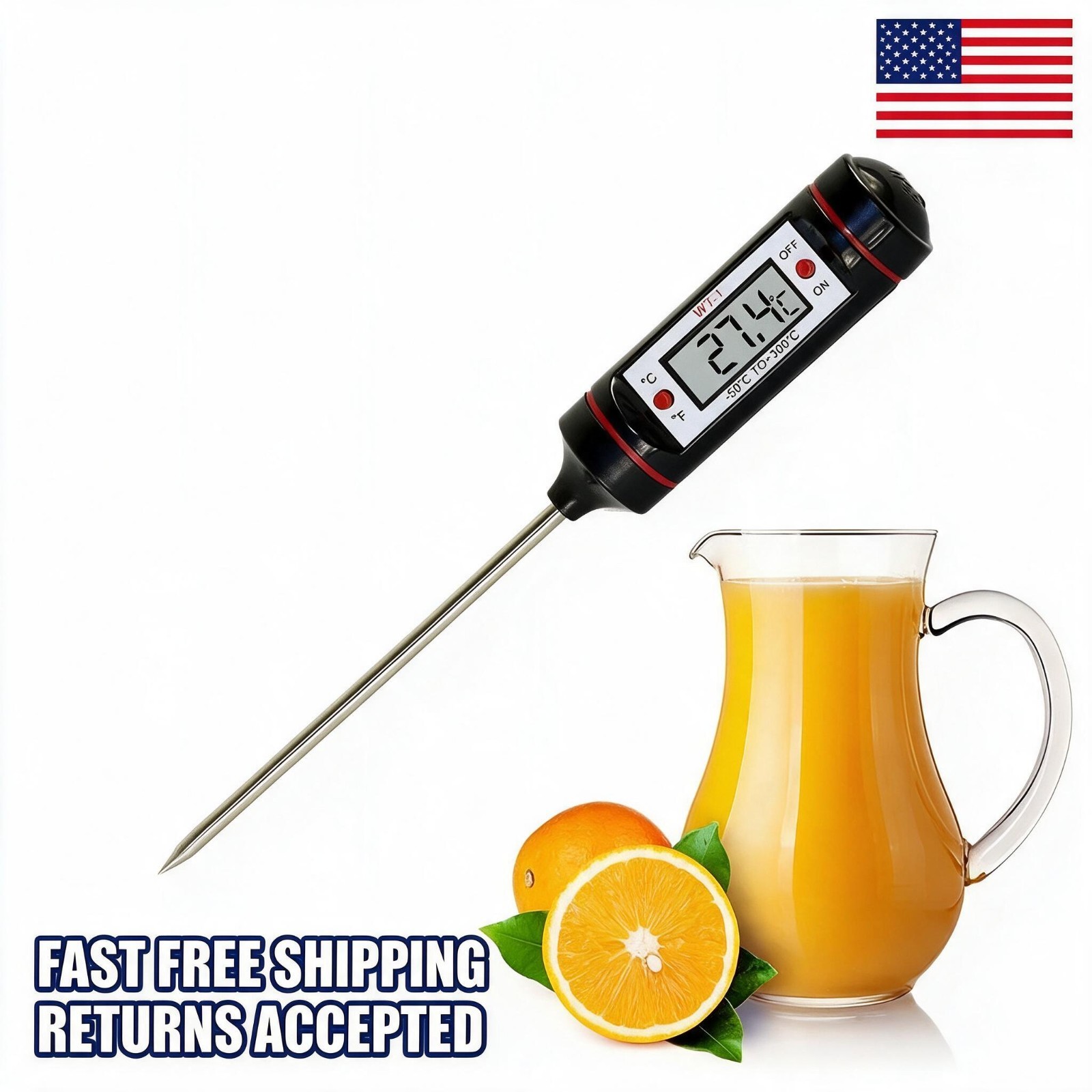 Digital Kitchen Thermometer BBQ Meat Food Cooking Probe Temperature Heat Meter