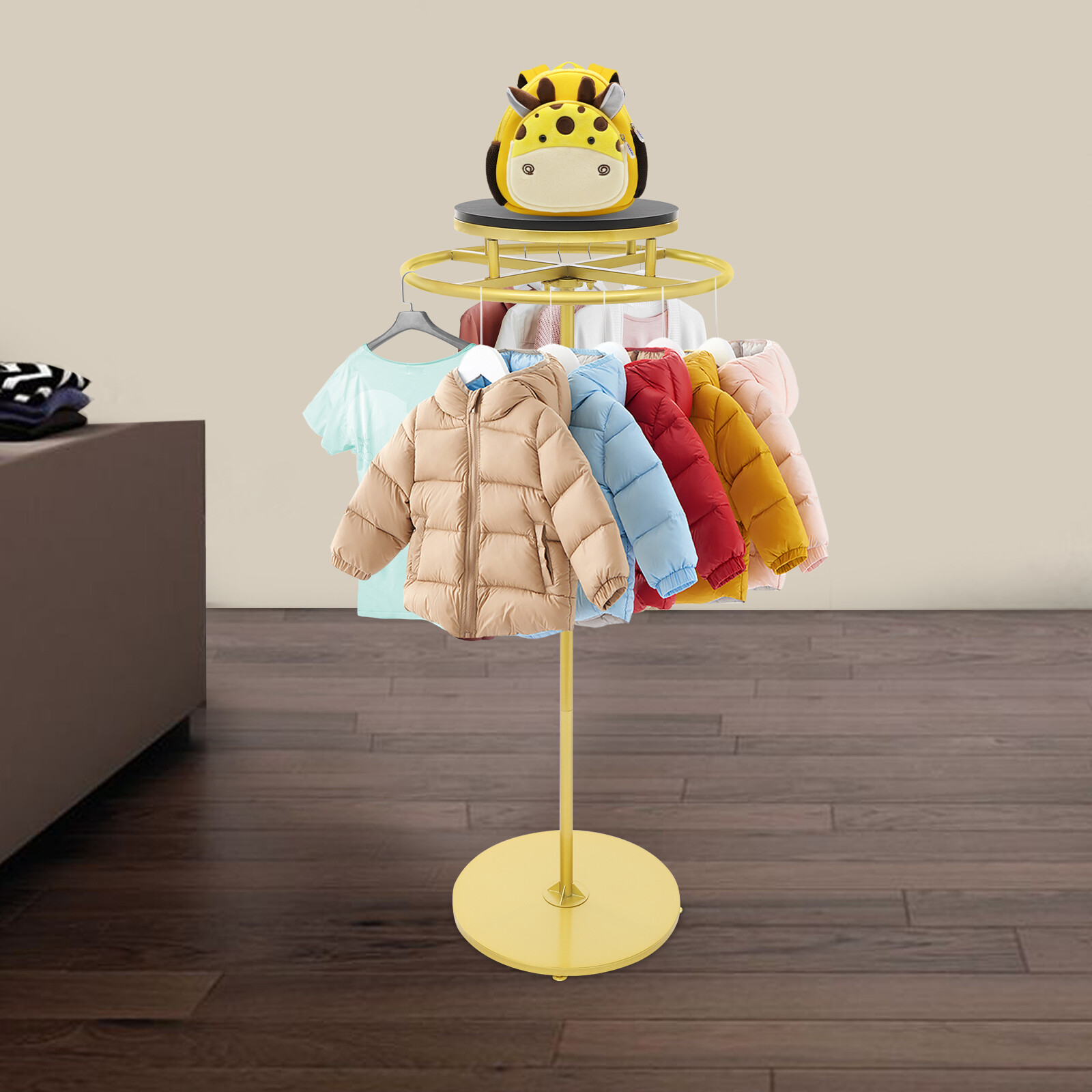Floor Standing Clothes Hanging Rack Garment Display Round Clothing Rack Shop