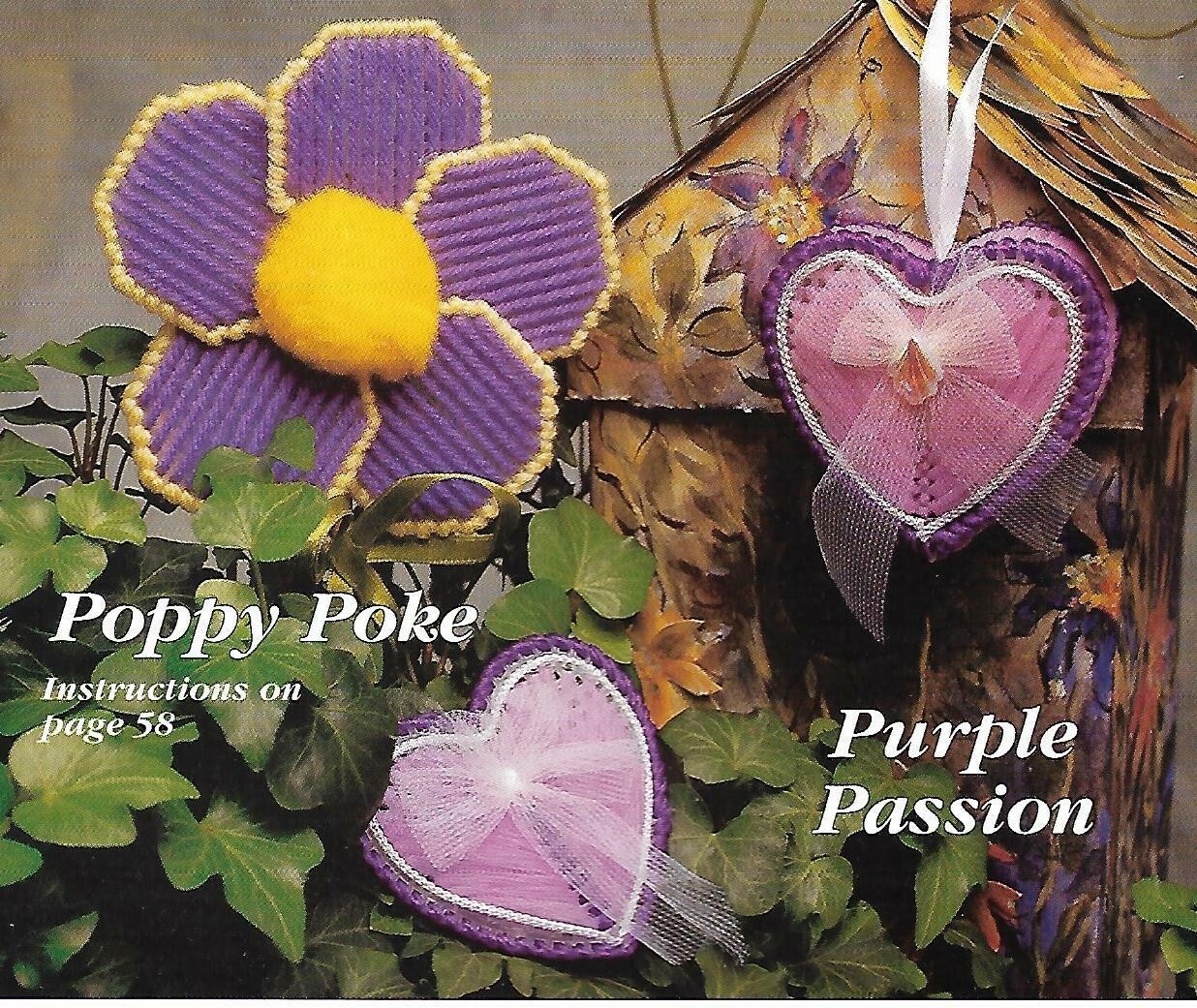 Purple Passion Fridgie, Sachet & Plant Poke plastic canvas PATTERN INSTRUCTIONS