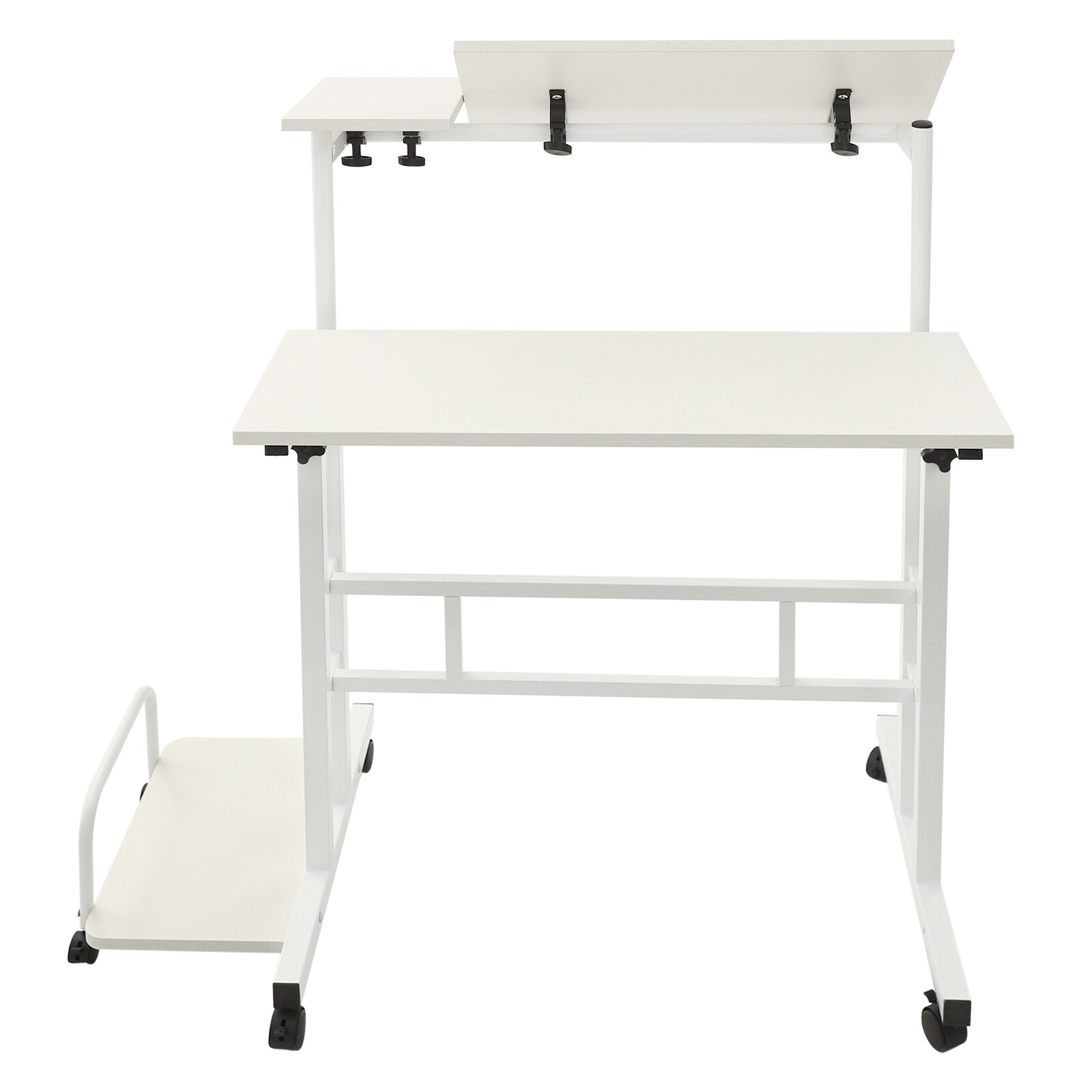 White Computer Desk, Multi Functional Foldable Desk, Adjustable Computer Table