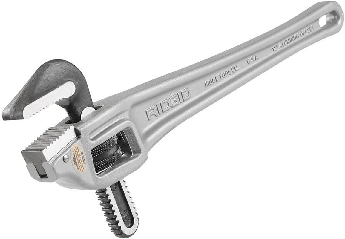Heavy-Duty 24" & 18" Aluminum Offset Pipe Wrenches - Plumbing Tools Set