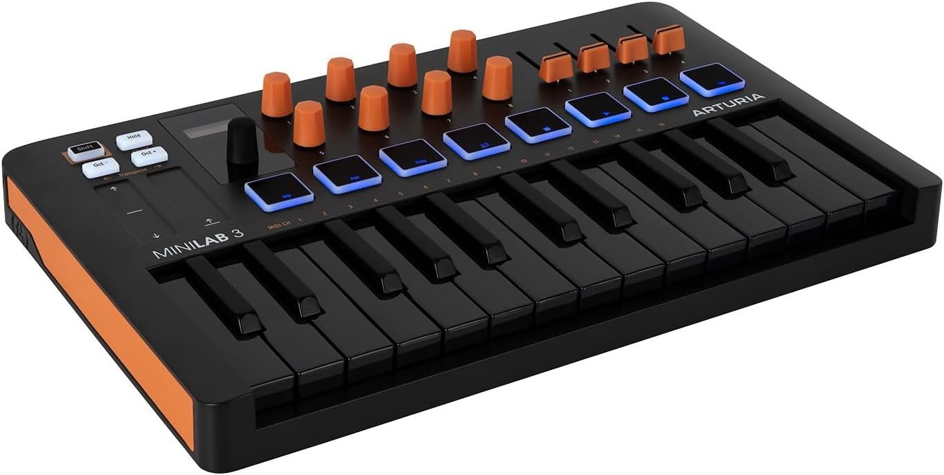 Arturia MiniLab 3 25-Key USB MIDI Controller – Orange Limited Edition