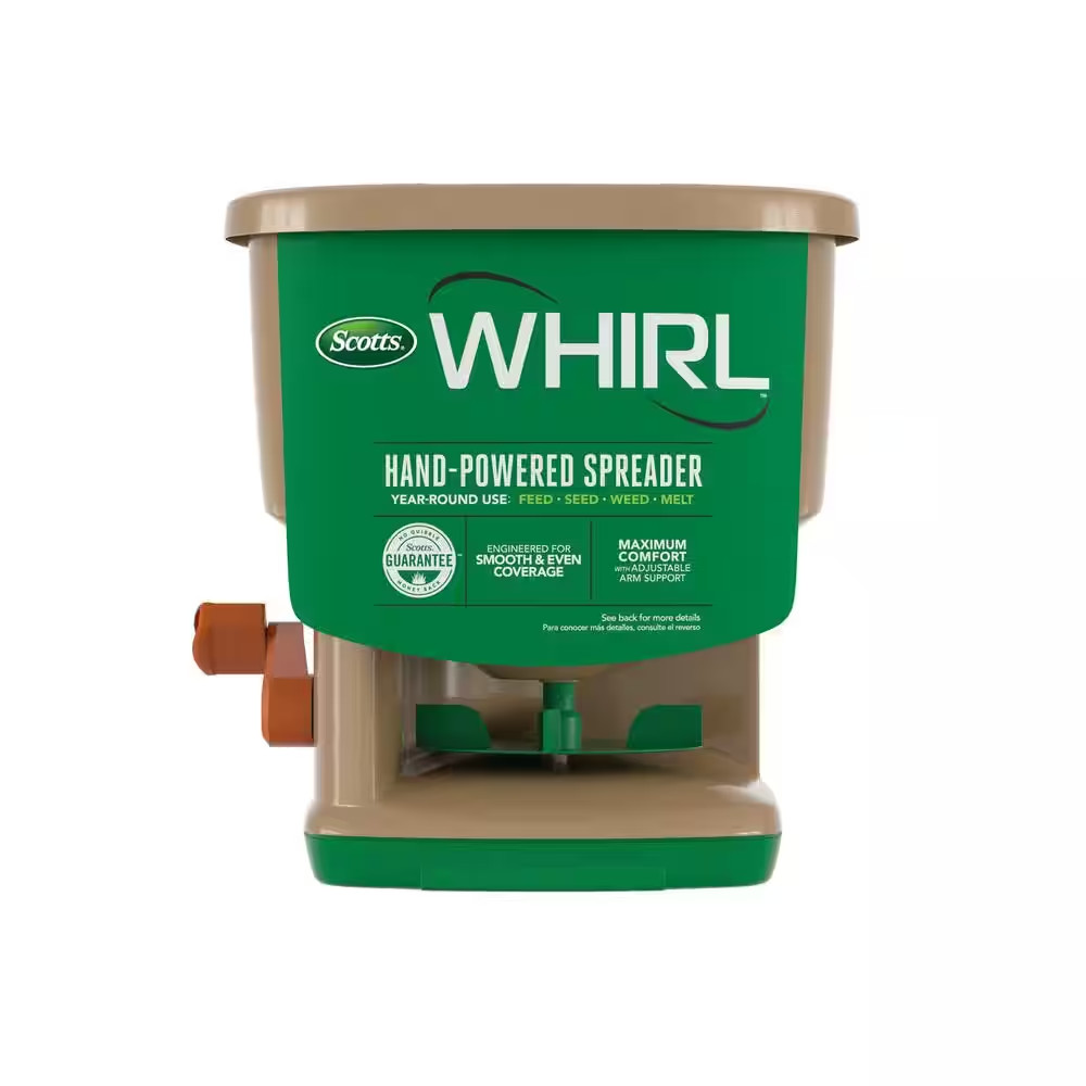 Whirl Hand-Powered Spreader Holds up to 1,500 Sq.Ft., Handheld Spreader for Seed