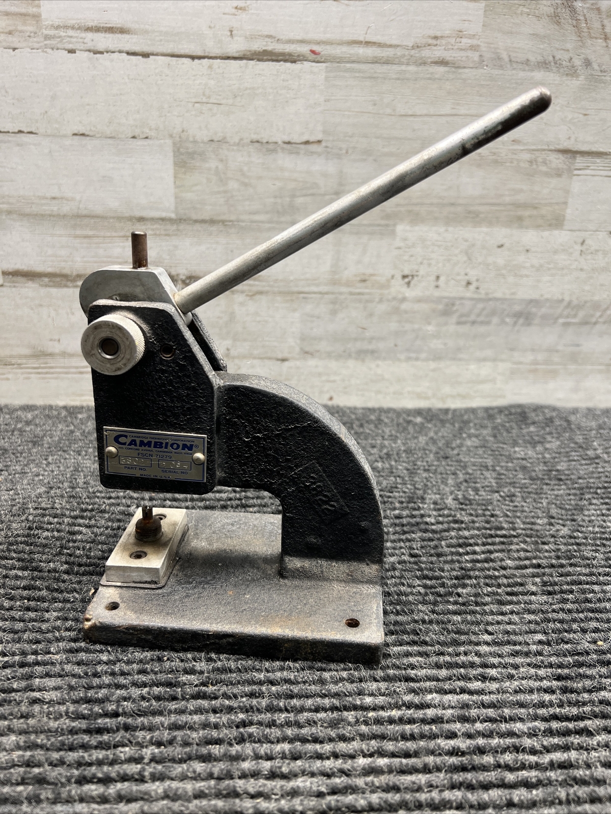 Used Cambion 3802 Hand Circuit Board Terminal Swaing Tool Press