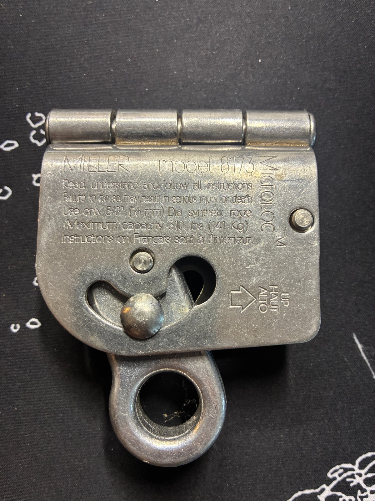 Miller Microloc 8173 Trailing Rope Grab Fall Protection For 5/8" Rope Used