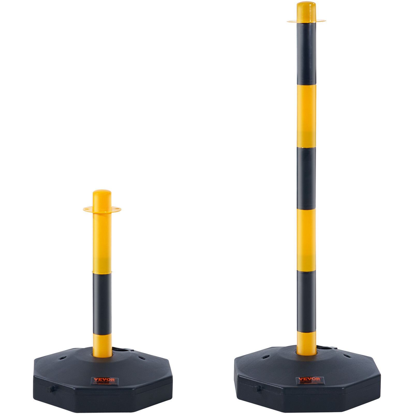 VEVOR 4PCs Traffic Delineator Post Cones with Fillable Base 8FT Chain Adjustable