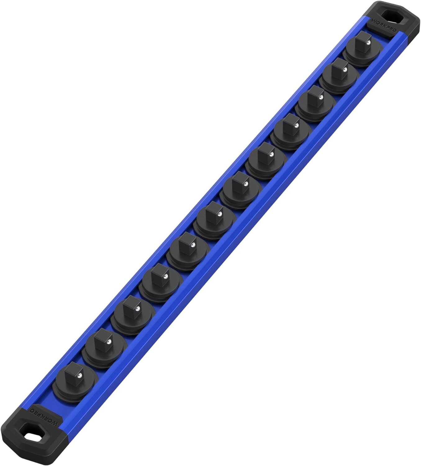 WORKPRO Magnetic Socket Organizer Heavy Duty Socket Holder Aluminum Socket Rail