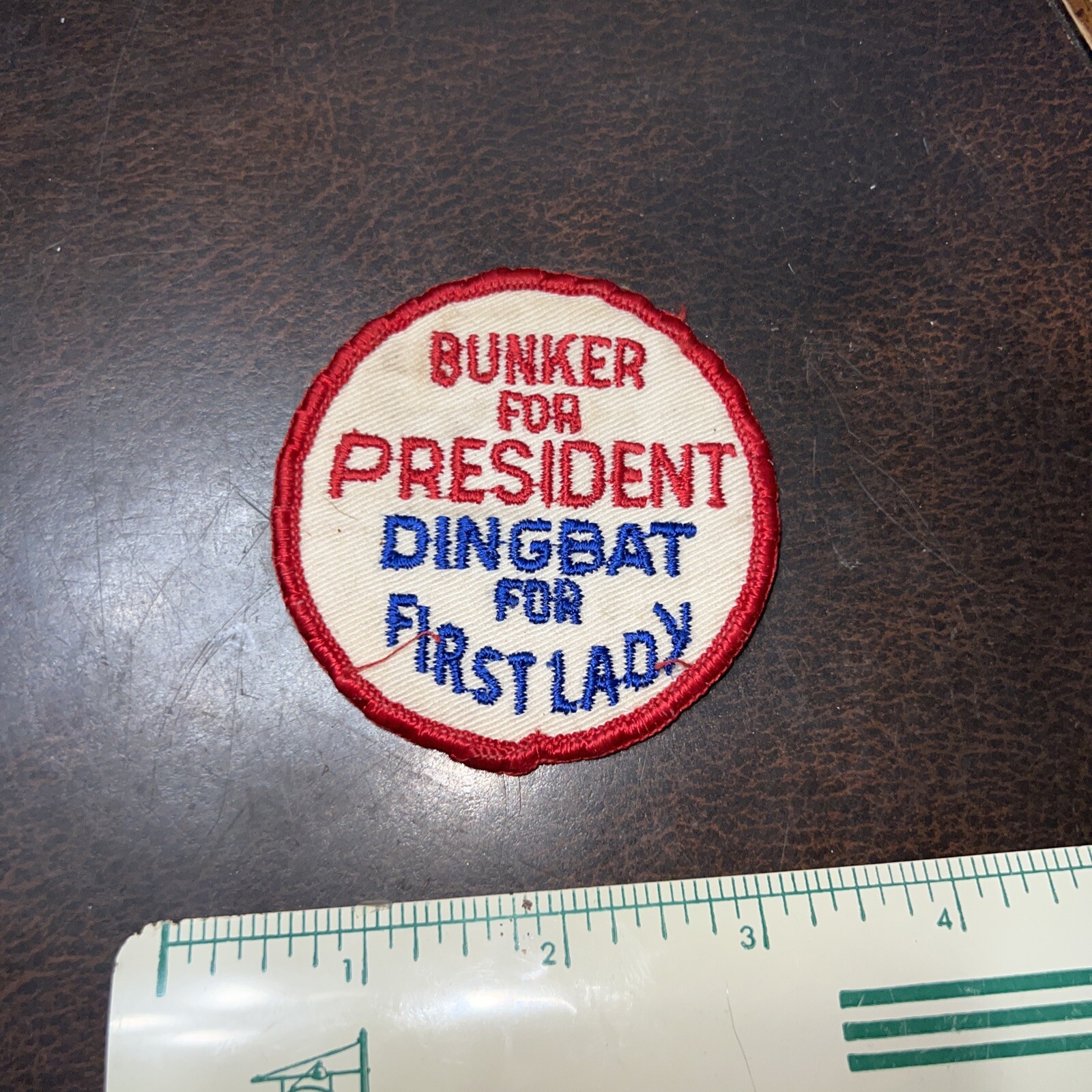 Vntg 1970s Archie Bunker For President Dingbat Patch