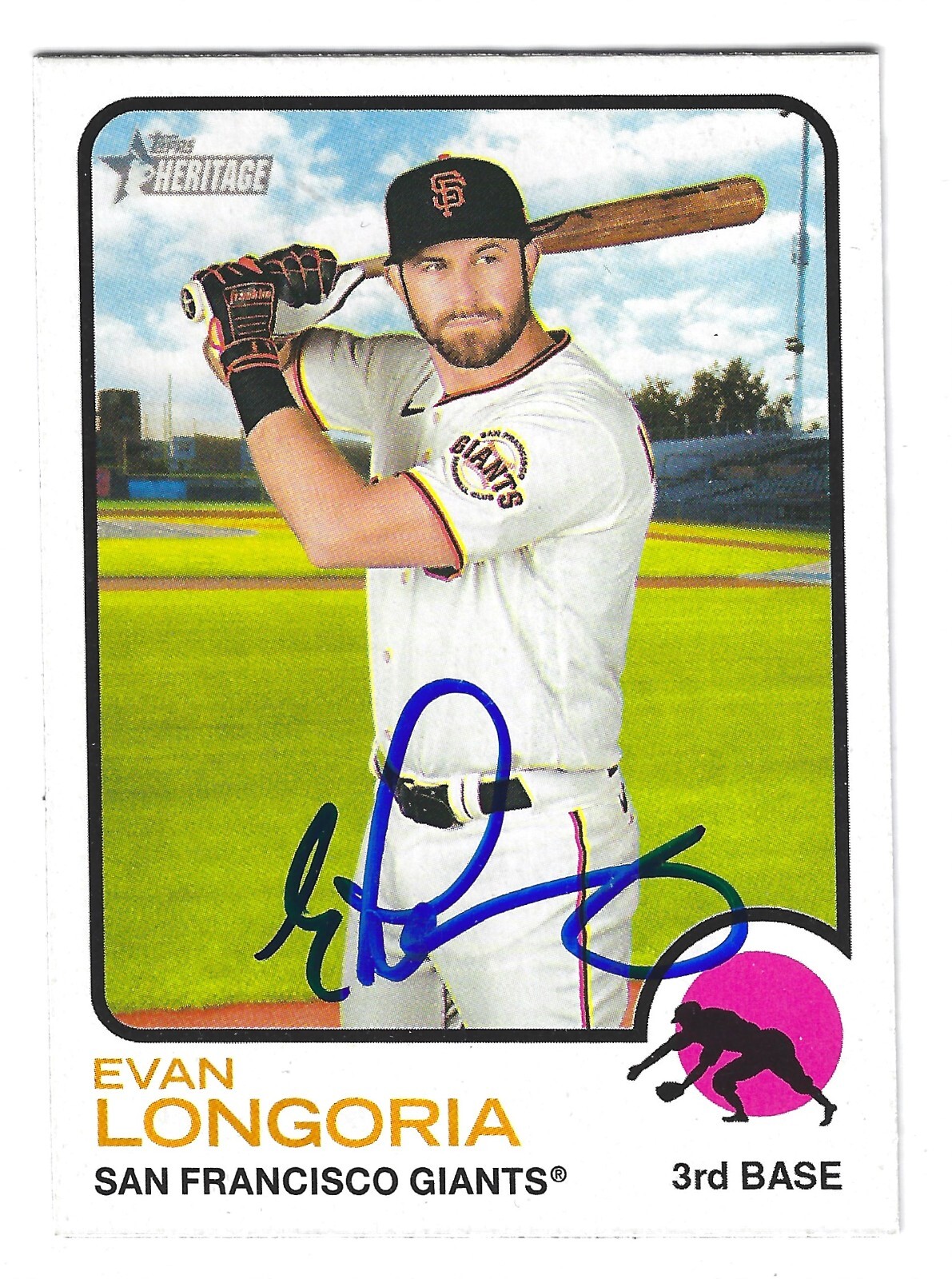 EVAN LONGORIA SAN FRANCISCO GIANTS SIGNED CARD ARIZONA DIAMONDBACKS TAMPA RAYS