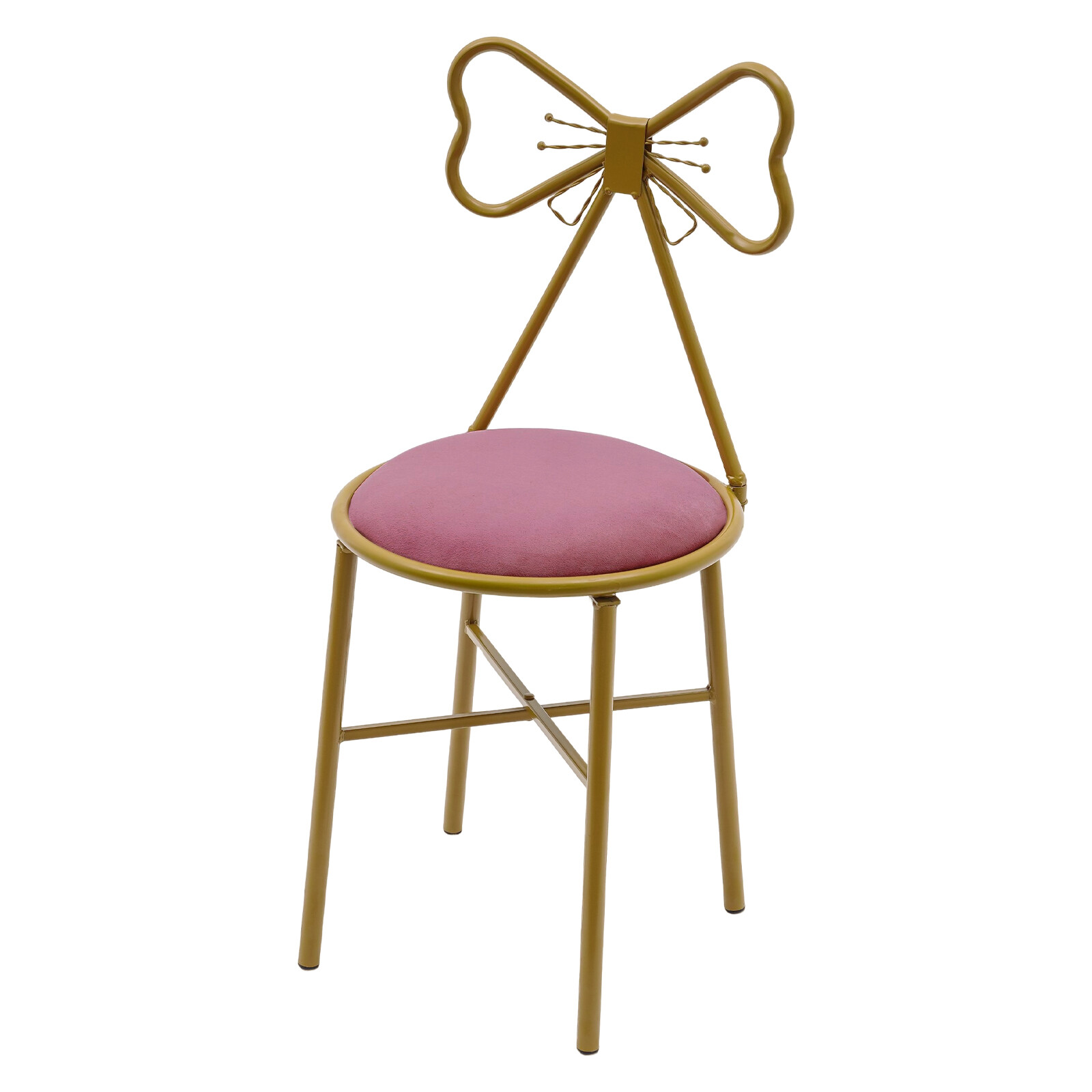 Butterfly Backrest Chair Vanity Stool Pink Velvet Stool Chair Makeup Chair