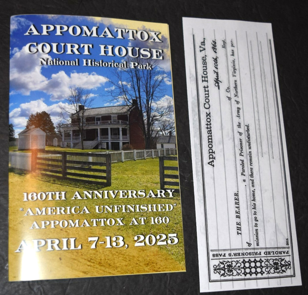 NPS "APPOMATTOX CH - Ntl Historical Park," 160th Anniversary Program and Pardon