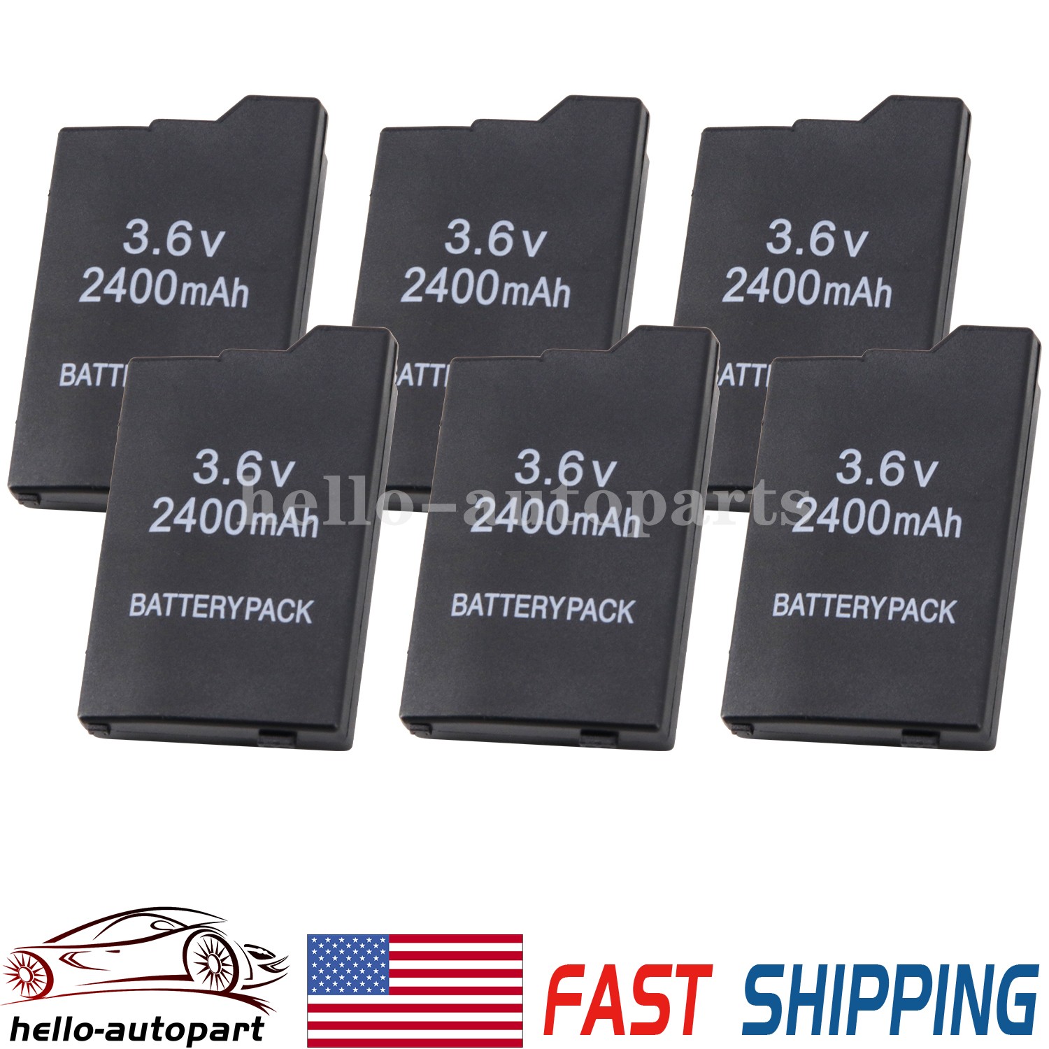 6 Rechargeable Replacement Battery 2400mAh 3.6V For Sony PSP Slim 2000 2001 3000