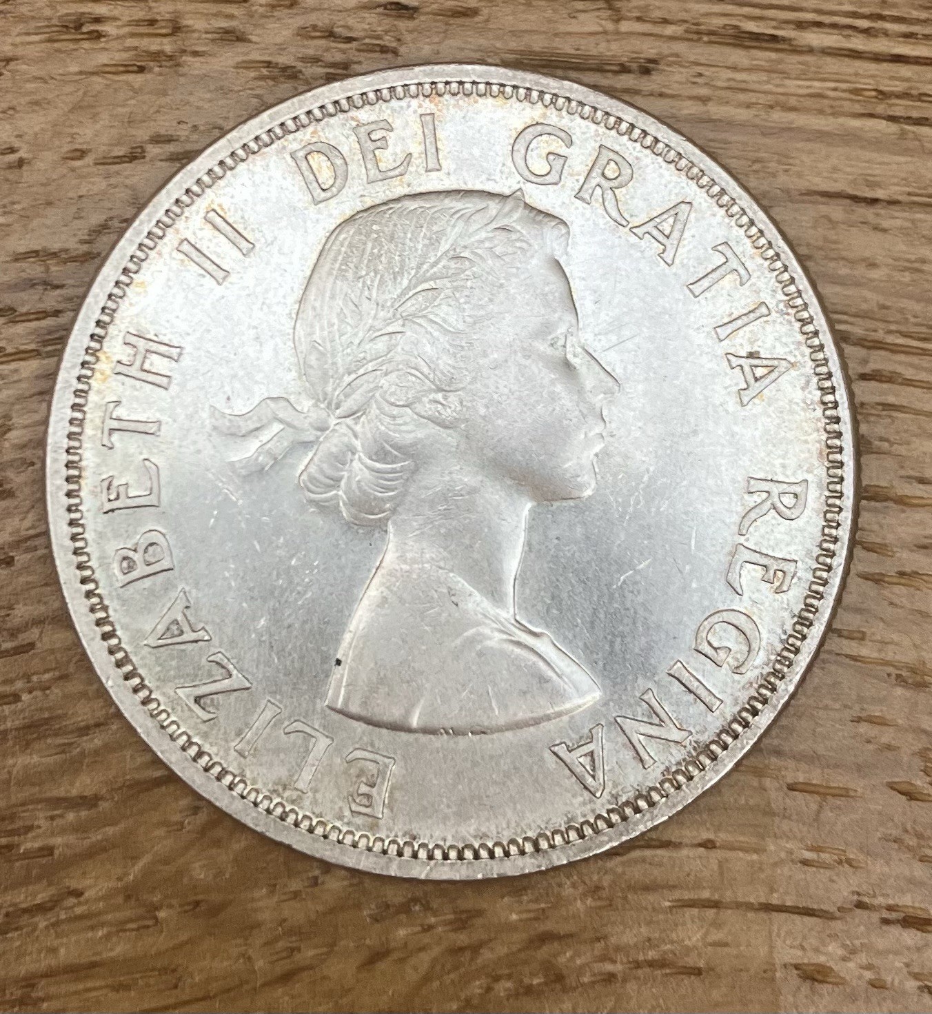 1958 British Columbia Canada 1 Dollar Coin .80 Silver Coin In Mint State