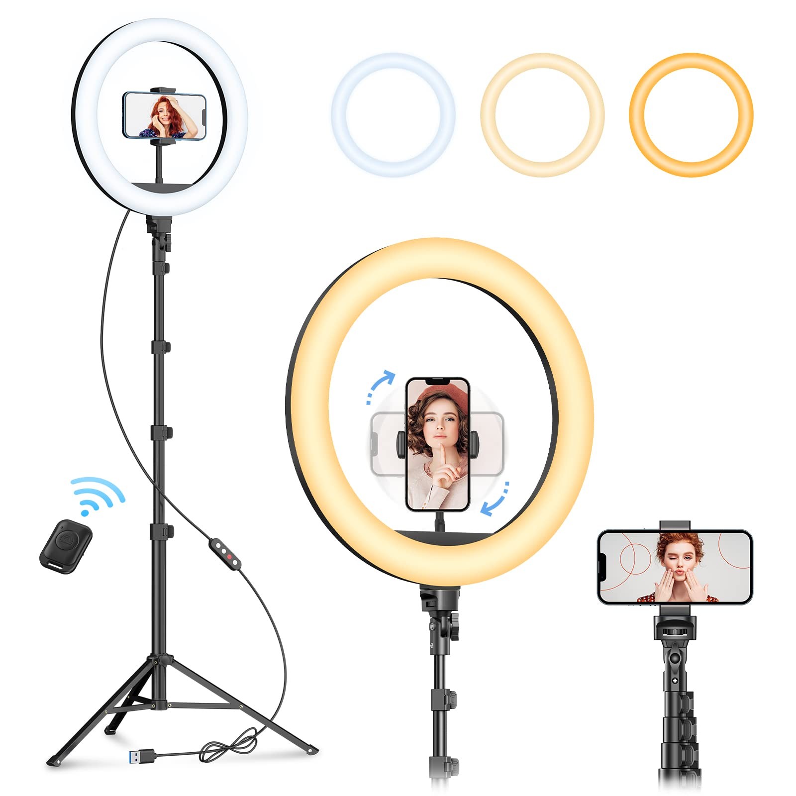Aro De Luz Anillo LED Profesional Con Tripie Bluetooth Remoto Para Selfie Tripod