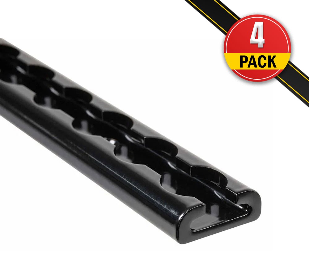 4PK Aluminum 6' L-Track Trailer Tie Down Rail for Trailer - 2,225 lbs BS, Black
